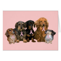 Dachshund Breast Cancer Greeting Card