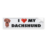 Dachshund (Brown) Love Sticker bumper stickers