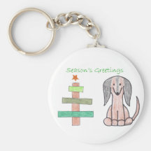 Dachshund Brown Stick Tree Keychains