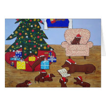 Dachshund Christmas Card