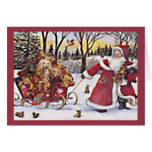 Dachshund Christmas Card Santa Bears2