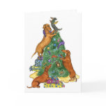 Dachshund Christmas Tree Card