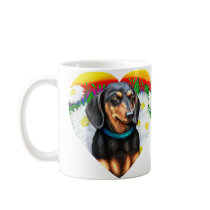 Dachshund Daisy Patch B&T Mugs