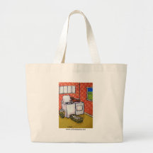 Dachshund Doing the Laundry Canvas Bags