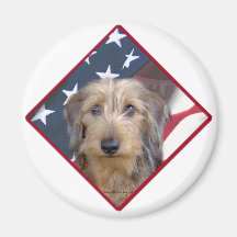 Dachshund Flag 2 Fridge Magnet
