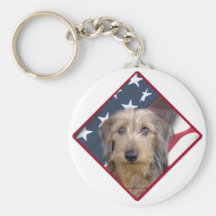 Dachshund Flag Keychain