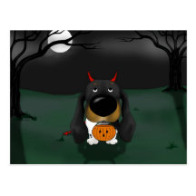 Dachshund Halloween Devil Post Cards