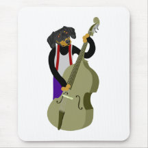 Dachshund Jazz Bass Player Mousepad