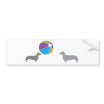 Dachshund.  Life's a Beach Ball! Bumper Sticker