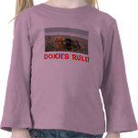 Dachshund Little Girl T-Shirt On The Beach