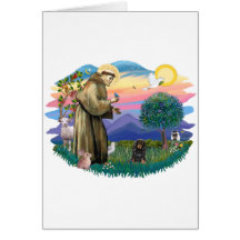 Dachshund (long haired black-tan) greeting card