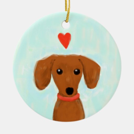 Dachshund Love Christmas Tree Ornaments