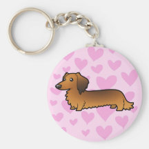 Dachshund Love (longhair) Keychain