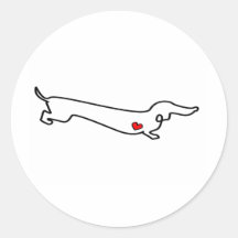 Dachshund Love Round Stickers