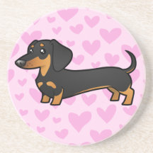 Dachshund Love (smooth coat) Beverage Coasters