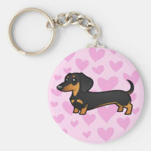 Dachshund Love (smooth coat) Key Chain