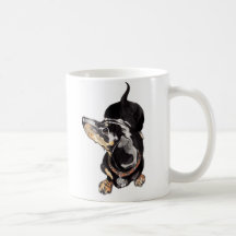 dachshund mug with paw prints