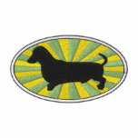 Dachshund Oval Green-Starburst embroidered shirts
