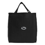 Dachshund Oval Pink Starburst embroidered bags