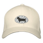 Dachshund Oval Pink Starburst embroidered hats