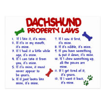 Dachshund Property Laws 2 Post Cards