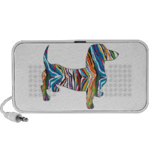 Dachshund - Psychedelic Zbra Doxie iPod Speakers
