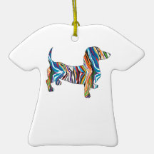 Dachshund - Psychedelic Zbra Doxie Ornament