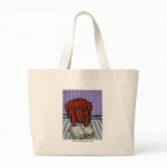 Dachshund Reading a Book Canvas Bag