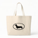 Dachshund Silhouette Black Bag