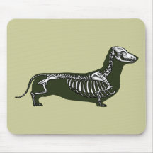 dachshund skeleton mouse pads