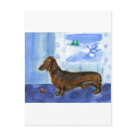 Dachshund snowman post cards
