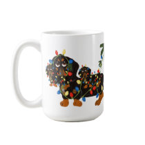 Dachshund Tangled In Christmas Lights Mug