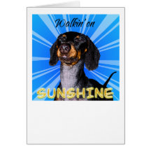 Dachshund  - Walking on Sunshine Greeting Card