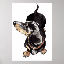 Dachshund watercolour painting by Annabel Tarrant Print