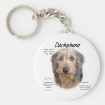Dachshund (wirehair) History Design Key Chains
