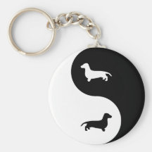 Dachshund Yin Yang Key Chain