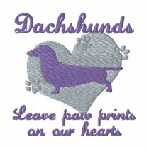 Dachshunds Leave Paw Prints Pink Embroidered Shirt
