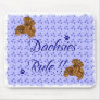 Dachsies Rule!! Blue Paw print Mouse Pad