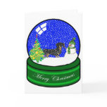 dachsund snow globe cards