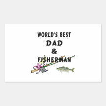 Dad and Fisherman Rectangle Stickers