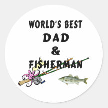 Dad and Fisherman Round Stickers