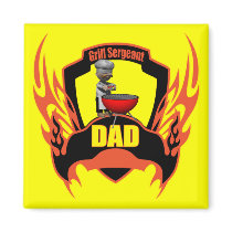 Dad Barbecues Fridge Magnet