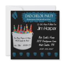 Dad-chelor Diaper Keg Party Invitations