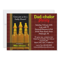 Dad-chelor Party - Daddy Baby Shower Invitations