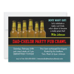 Dad-chelor Party Pub Crawl Diaper Beer Invitations