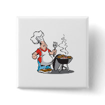 dad cooking on the grill pinback button
