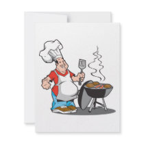 dad cooking on the grill personalized invitation