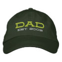 Dad Established 2009 (customisable) embroidered hats