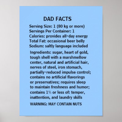 DAD FACTS - a humourous Father's Day poster/print by Horseshoes3