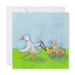 Dad - Father daddy duck baby in wagon cute fun art invitations